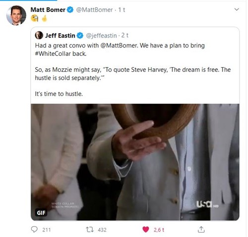 White Collar Matt Bomer as Neal Caffrey Talking on Phone 8 x 10 inch photo